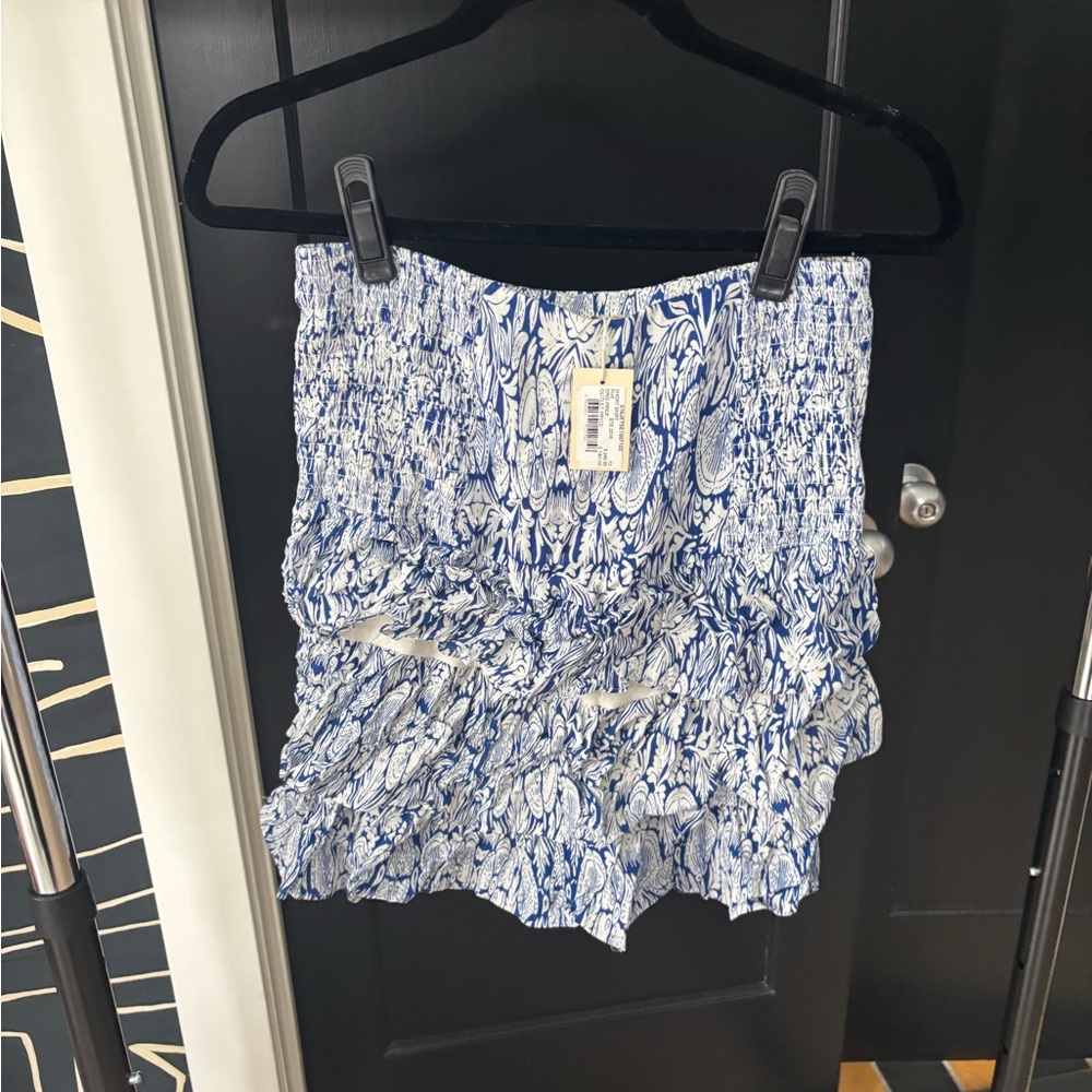 Floral Blue and White Skirt NWT